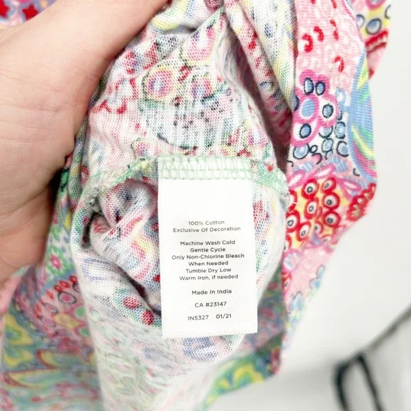 Talbots Womens Retro Paisley Print Cotton T-Shirt Shift Dress Size M Multicolor - Picture 5 of 8